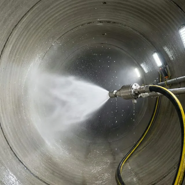 Limpieza técnica de tuberías con agua a alta presión en Santander